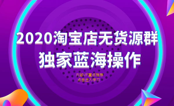 2020淘宝无货源店群，独家蓝海项目