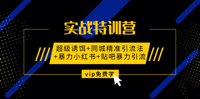 （1314期）实战特训营:超级诱饵+同城精准引流法+暴力小红书+贴吧暴力引流