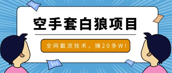 1329期-2020最新空手套白狼项目，全网批量截流技术，一个月实战成功赚20多W!